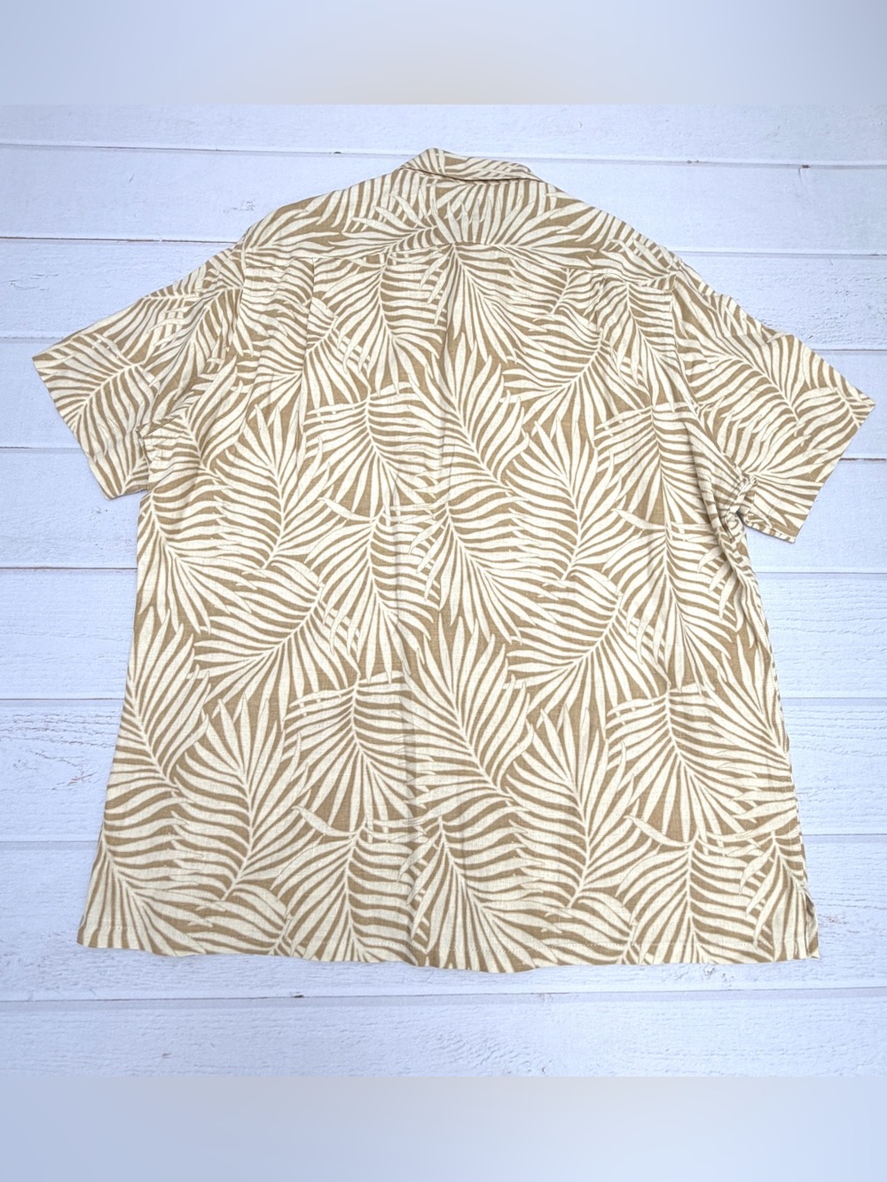 Tasso Elba Island XL Silk Linen Tropical Palm Leaf Hawaiian Shirt - Picture 4 of 6